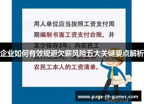 企业如何有效规避欠薪风险五大关键要点解析