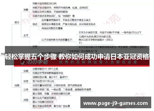 轻松掌握五个步骤 教你如何成功申请日本亚冠资格